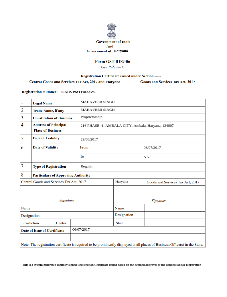 Image of Registration Certificate